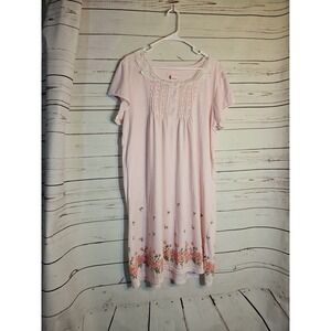 PINK LABEL Y2K COTTON Nightgown Fairycore Cottagecore‎ Grannycore Pink Floral